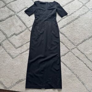 Strenesse Gabriele Strehle black midi dress sheath classy office workwear 6